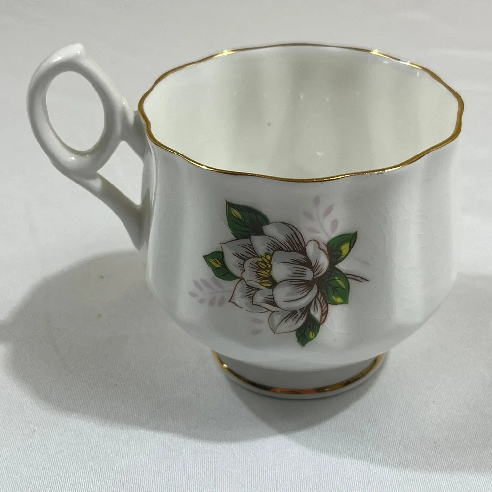 Royal Dover Tea Cup Saucer Set July Water Lily Bone China